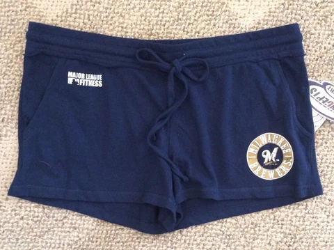 Major League Fitness Womens Size XL MLB Milwaukee Brewers Sweat Athletic Shorts Cover
