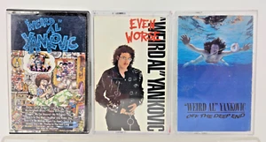 LOT of 3 Weird Al Yankovic Cassette Tapes S/T Even Worse Off the Deep End VG - Picture 1 of 8