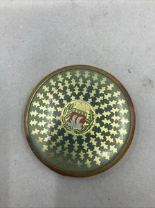 VINTAGE 1940er SIGNATUR LUFTGESPONNENES PULVER EMAILLE KOMPAKT VON COTY NEW YORK GEBRAUCHT - Bild 1 von 3