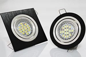 LED Einbaustrahler COB Alu schwarz rund Quadrat Einbauspots-leuchte Dimmbar GU10 - Bild 1 von 11
