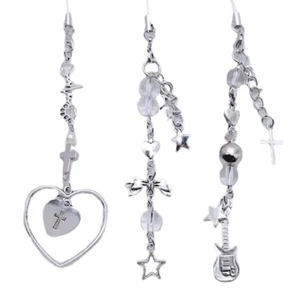 Heart Star Guitar Charm Pendant Chain Hanging Decoration for Keys Bag Purse - Zdjęcie 1 z 10