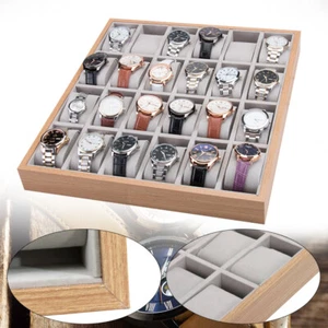 24 Slot Watch Box Jewelry Storage Case Organizer Holder Tray Wood Display Box - Picture 1 of 11