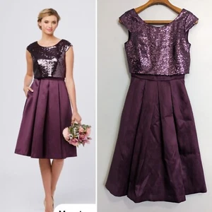 Review Sz 6 Sequin & Sateen Save The Date Dress AS NEW - Picture 1 of 7