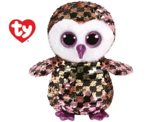 TY BEANIE BOOS FLIPPABLES 25 CM CHECKS T 36785 GUFO NEW 2019 PAILLETTES - Picture 1 of 1