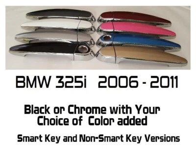 Cubiertas de manija de puerta cromadas o negras y de color BMW 323i 2006-2011 tú eliges el color Foto 1 de 4