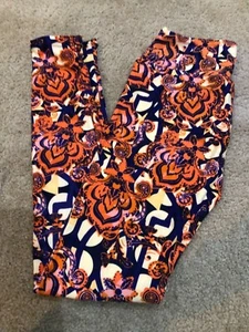 LuLaRoe Leggings One Size OS Floral Swirl Mardi Gras Celebration Print NEW #304 - Picture 1 of 2