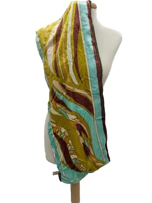 S3# NWTG Emilio Pucci rectangle Silk scarf multicolor 59/11 inch Made In Italy  - Image 1 of 4