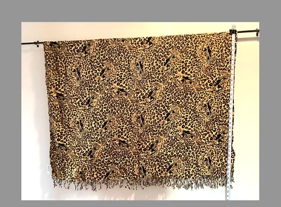 Stylish Abstract leopard Print Scarf- Polyester Blend Rectangle with fringed end - Image 1 of 4