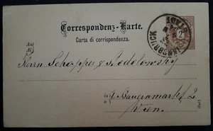 1884 Austria-Hungary Postcard ties 2Kr stamp cancelled Innsbruck - Picture 1 of 2