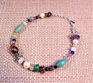 Beautiful 925 Sterling Silver 40cttw Multi-Gemstone Bracelet S3 - Picture 1 of 2