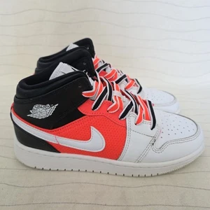 Air Jordan Youth 1 Mid SE White Infrared Black Schuhe Sneaker FB4417-016 Größe 5Y - Bild 1 von 10