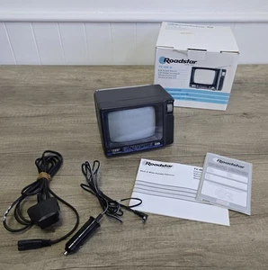 Vintage Roadstar TV-400N 5" B&W CRT Portable TV - VHF UHF - Working And Boxed - Picture 1 of 9
