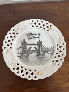 Antikes Geschenk aus London Tower Bridge Bandplatte - Bild 1 von 10