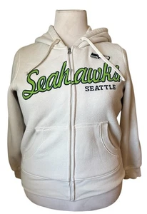 Seattle Seahawks Sweatshirt Women's Large Sherpa Hoodie Zipper NFL Apparel - Picture 1 of 17