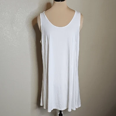 NWT Comfy Usa XL Jason White Sleeveless Women's Tank Tunic Top - Image 1 of 4