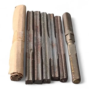 Vintage Lot of 7 Door Knob Spindles Shafts Bar Handle Connector Threaded Stems - Picture 1 of 3