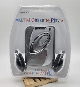 Reproductor de cinta de casete Memorex MD2280 para radio AM/FM con auriculares plateado nuevo  - Imagen 1 de 4