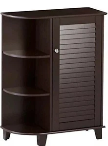 ELLSWORTH FREESTANDING BATHROOM CABINET ESPRESSO BROWN WOOD - Picture 1 of 5
