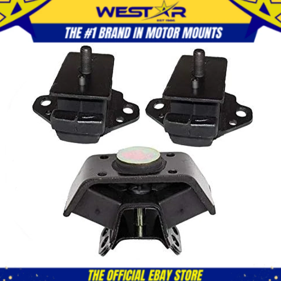 Fits 1994-1998 Toyota T100 2.7L Front L & R Motor Mount Trans Mount Set 3pc : EM - Image 1 of 3