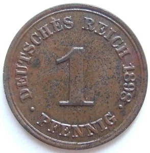 Coin German Empire Kaiserreich 1 Pfennig 1898 F In Extremely Fine - Picture 1 of 2