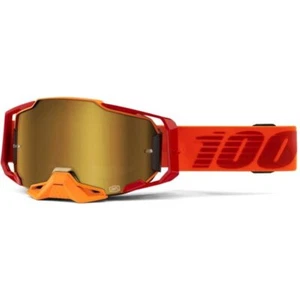 100% Armega Goggles MX Off-Road Litkit True Gold Mirror Lens - Picture 1 of 1