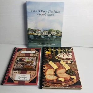 3 Lot Cookbooks Today’s Pork; FLETC Rec Assn; Let Us Keep the Feast (Beaufort) - Picture 1 of 6