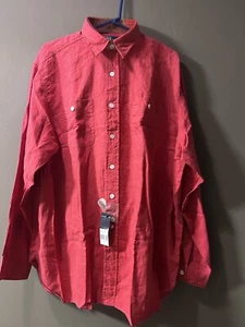 Vintage Polo Ralph Lauren Mens Linen Long Sleeve Button Up Shirt NWT - Picture 1 of 9