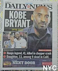 Kobe Bryant Dead Tribute NY Daily News 1/27/2020 👍 - Picture 1 of 2