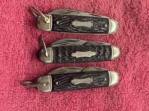 LOT OF 3) COLONIAL 2 FOREST MASTER & 1 IMPERIAL KAMP-KING POCKET KNIVES 