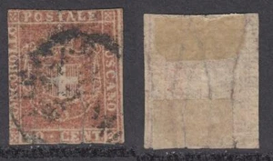 ITALY - TOSCANA 1860 - n.22 - 80 cent. carnicino cat 3000$ - Picture 1 of 1