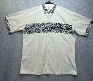 Miro Overseas XL Button Up Kurzarm Herren Hemd Cancun Mexico Creme & Schwarz - Bild 1 von 9