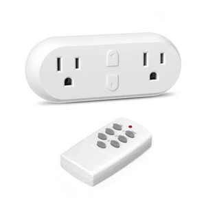 Toma de control remoto inalámbrico HBN con 2 interruptores de control individuales, 15A/1875W - Imagen 1 de 7