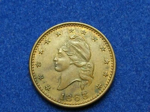 OLD COIN! AU-BU w/LUSTER 1863 CIVIL WAR TOKEN STRIKE ERROR "ARMY & NAVY" #227G - Picture 1 of 2