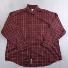 Brooks Brothers Mens Shirt 2Xl Xxl Burgundy Plaid Traditional Fit Non Iron