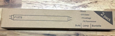 2Pack F15W-T8-CW Cool White 15 Watt Fluorescent Bulb,F15T8/CW 4100K Linear Light - Image 1 of 2