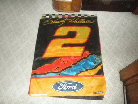 VINTAGE RUSTY WALLACE #2 FORD NASCAR FLAG Cover