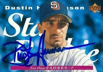 Dustin Hermanson autographed Baseball Card San Diego Padres 1995 Upper Deck #219 - Image 1 of 1