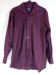 Kenneth Cole Awareness Men’s Dress Button Shirt Burgundy 16.5 - 32/33 Slim Fit - Picture 1 of 6