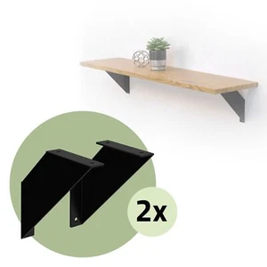 4x Soportes de estante de metal plata 200 x 200 mm para balda o repisa de pared - Imagen 1 de 9