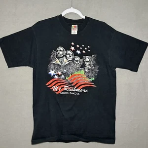 Mt Rushmore Patriotic Shirt Adult L Black Heavy Weight 90s Mens - Imagen 1 de 7