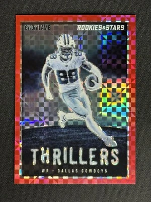 2023 Panini Rookie And Stars CeeDee Lamb TH-9 Thrillers Red Plaid Refractor - Image 1 of 2