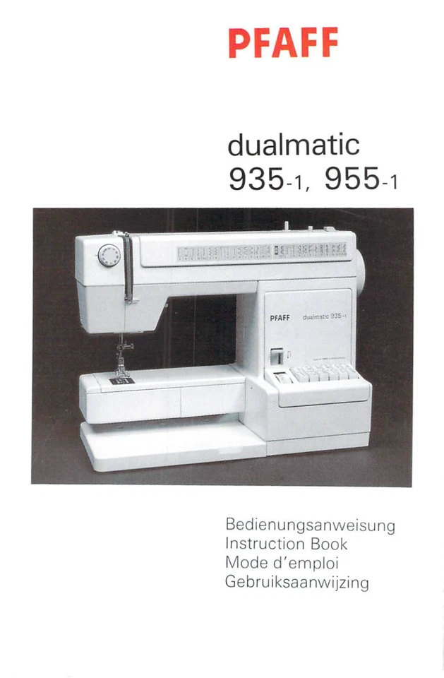 PFAFF Dualmatic 935 955 - 1 Instructions User Manual: Coil Bound 92 Pages - Image 1 of 1