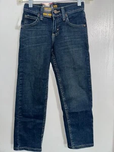 Lee Boys Relaxed Fit Jeans Adjustable Waistband Size 8S Dark Wash Cotton Blend - Picture 1 of 4