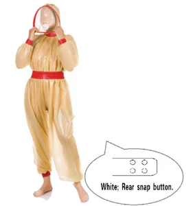 100% Latex Rubber Gummi Catsuit Transparent Bodysuit Jumpsuit with Hood S-XXL - Bild 1 von 2