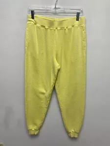 Mododoc Womens Yellow High Rise Wide Waist Band Tapered Leg Pull On Jogger Small - Picture 1 of 8