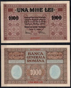 Romania 1917, 1000 LEI, BGA Banca Generala Romana, German, WWI, P#M8, UNC! RARE! - Picture 1 of 3