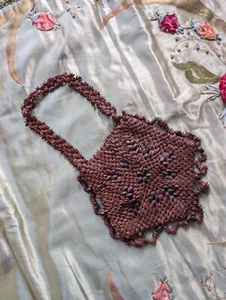 HAND MADE VICTORIAN 19TH C FRUIT SEED BAG - Picture 1 of 3