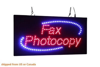 Fax Photocopy Sign, TOPKING Signage, LED Neon Open, Store, Window, Shop, Display - Image 1 of 4
