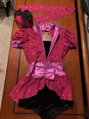 Girls Pink Jazz Dress With Matching Pill Box Hat - Image 1 of 4