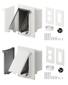 Recessed Outlet Box, DBVS1C-1 Low Profile Exterior Electrical Outlet Box for New - Picture 1 of 12
